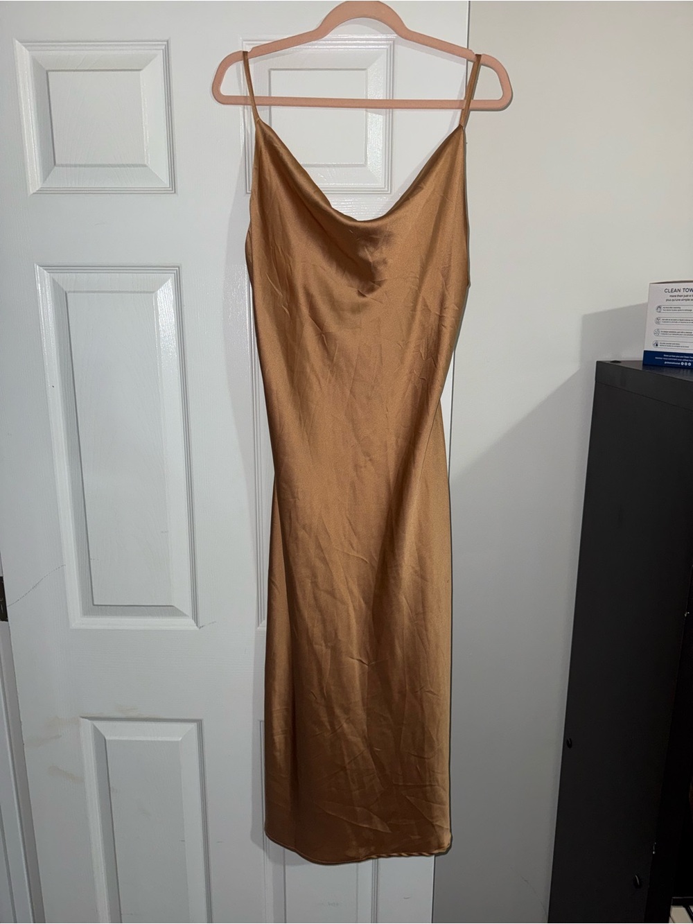 Princess Polly Copper Satin Cowl Midi Dress